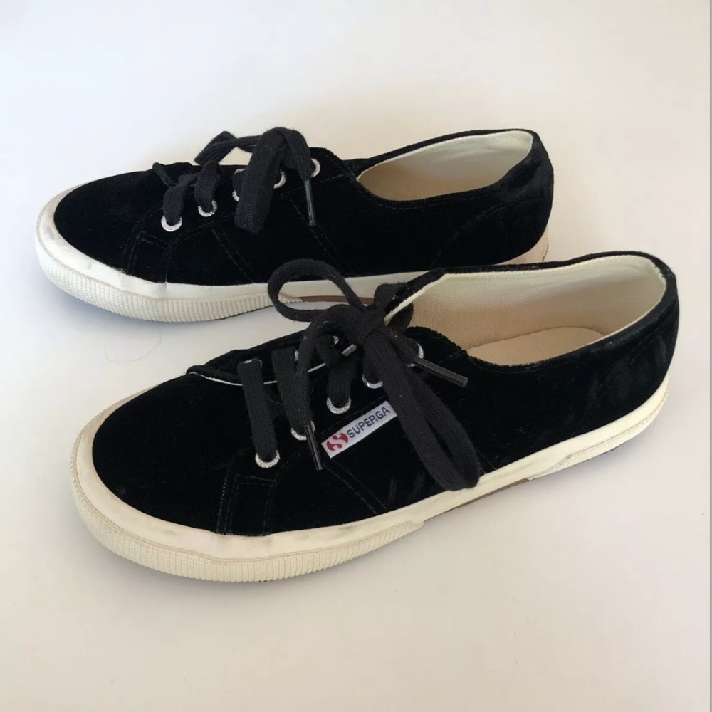 Superego 2750 Black Velvet Sneaker Size 37 Or 7